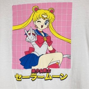 Sailor Moon Womens Tee Shirt White Medium CottonShort Sleeve CrewNeck